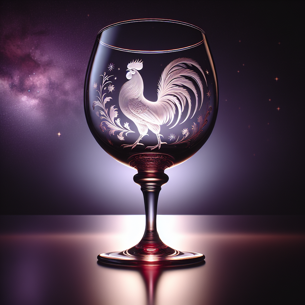Rooster Zodiac Etched Wine Glass — The Infinite Paradox