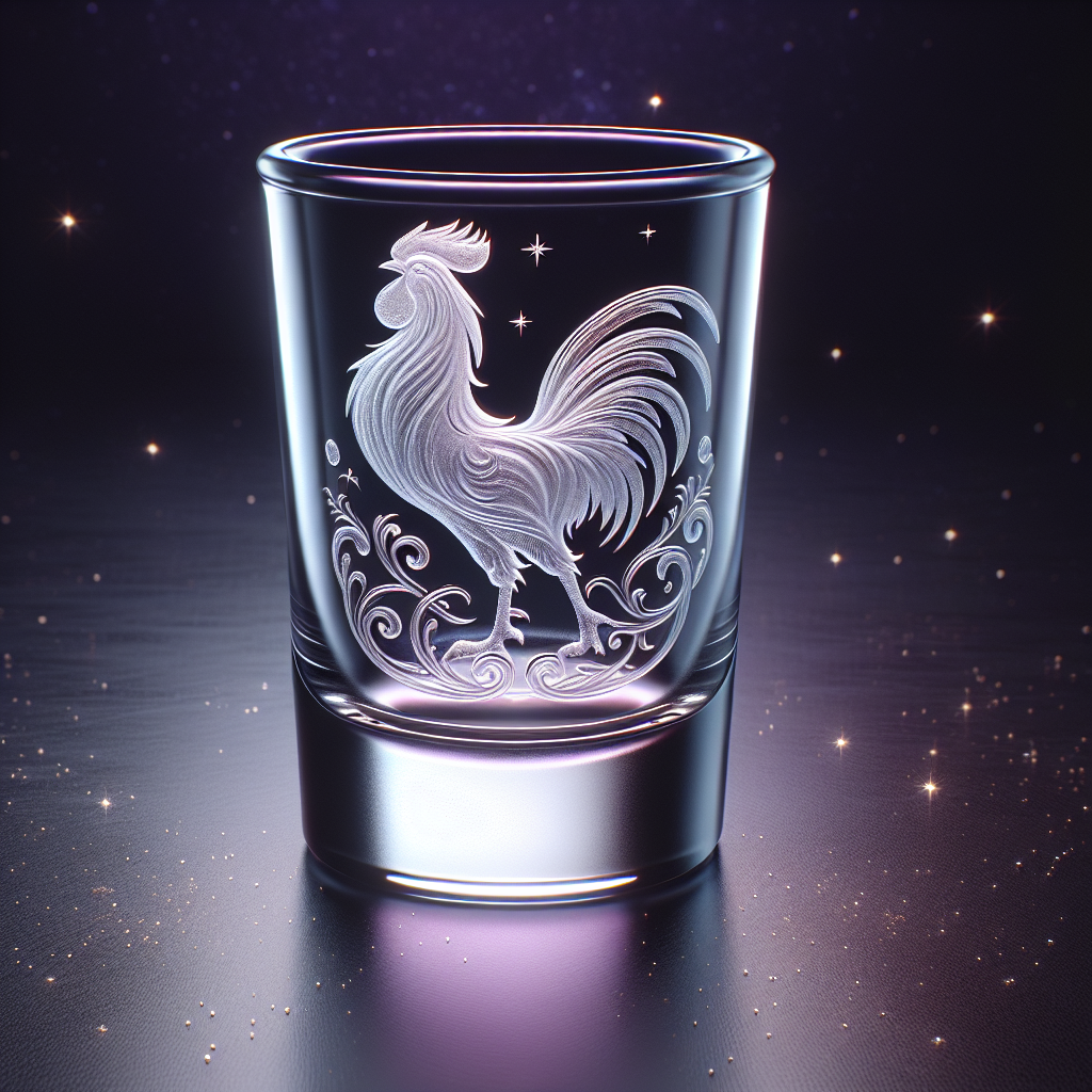Rooster Zodiac Etched Shot Glass — The Infinite Paradox